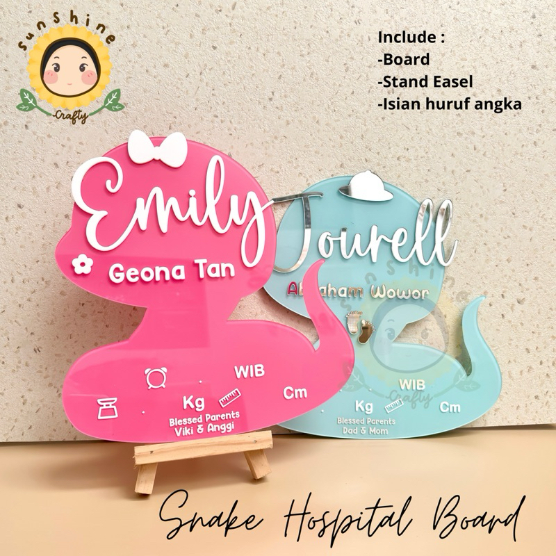 SNAKE HOSPITAL BOARD | Jourell baby board | hospital board | papan nama bayi