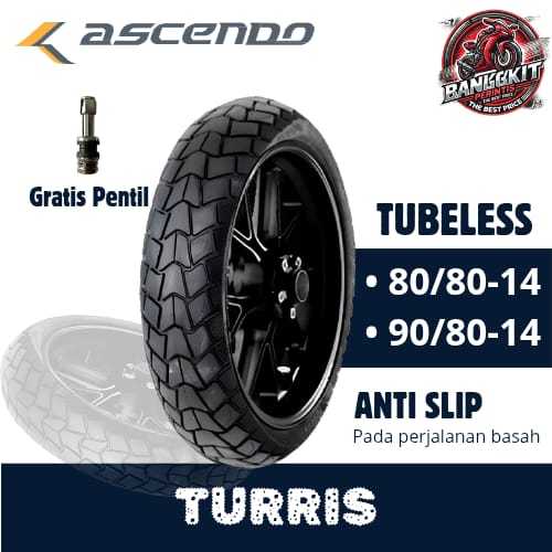 Ascendo TURRIS Ban Motor Tubeless Anti Slip Ring 14