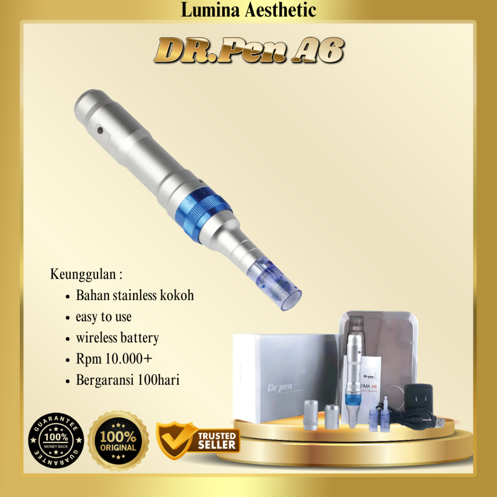 Dr Pen A6 Wireless multifungsi Alat Dermapen microneedle A6 BB Glow Bopeng stretchmark kerutan