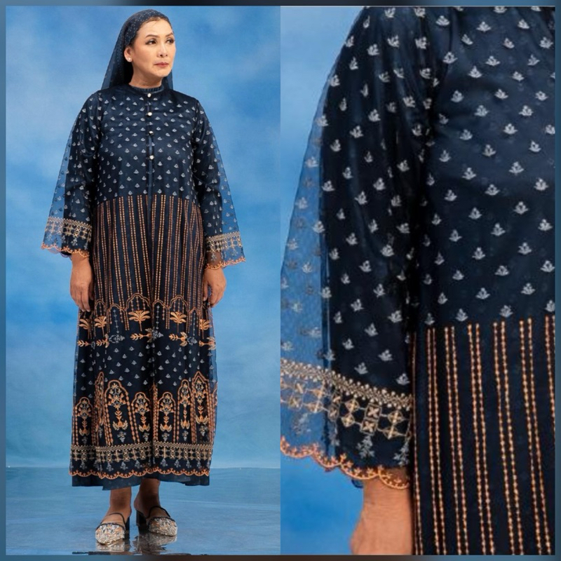 ALEZA RAYA - Carly dress set midnight blue || gamis muslim wanita