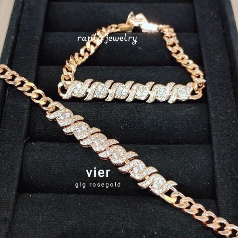 Gelang Replika Berlian Vier Terbaru, Gold, Rose Gold, Silver