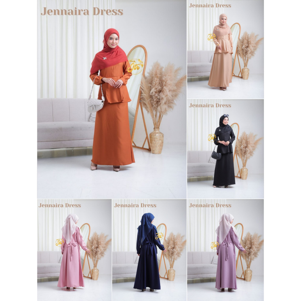 Jlantir - JENNAIRA DRESS Gamis Polos Formal PNS GURU Moscrepe Premium Busui WARNA HITAM NAVY JTR