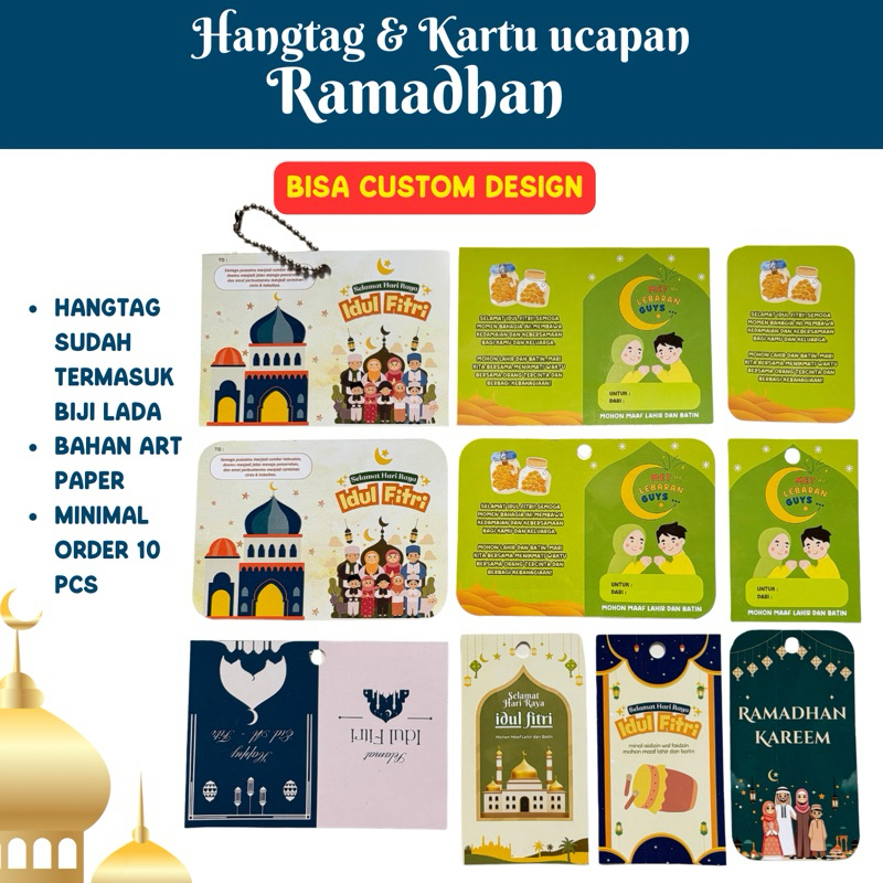 [NEW] HANGTAG & KARTU UCAPAN HAMPERS LEBARAN CUSTOM IDUL FITRI EID MUBARAK 2025 TERMURAH PARCEL PAKE