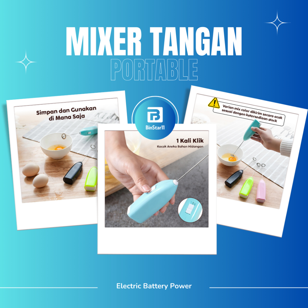 Mixer Tangan Mini Portable - Electric Battery Power