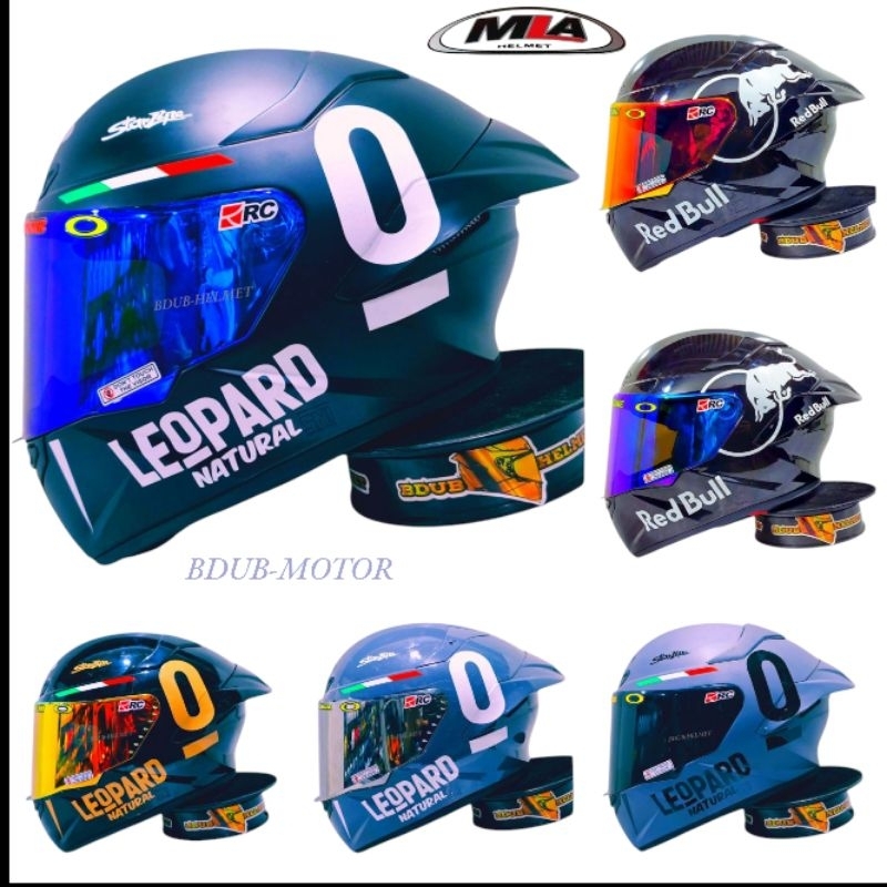 Helm full face TTC course TT course mla black glos Red-bull paket ganteng