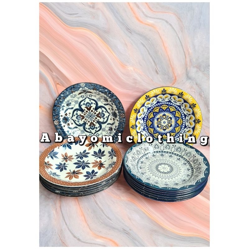 PIRING MAKAN KERAMIK PREMIUM ISI 3 UKURAN 9INCH SNI TEBAL