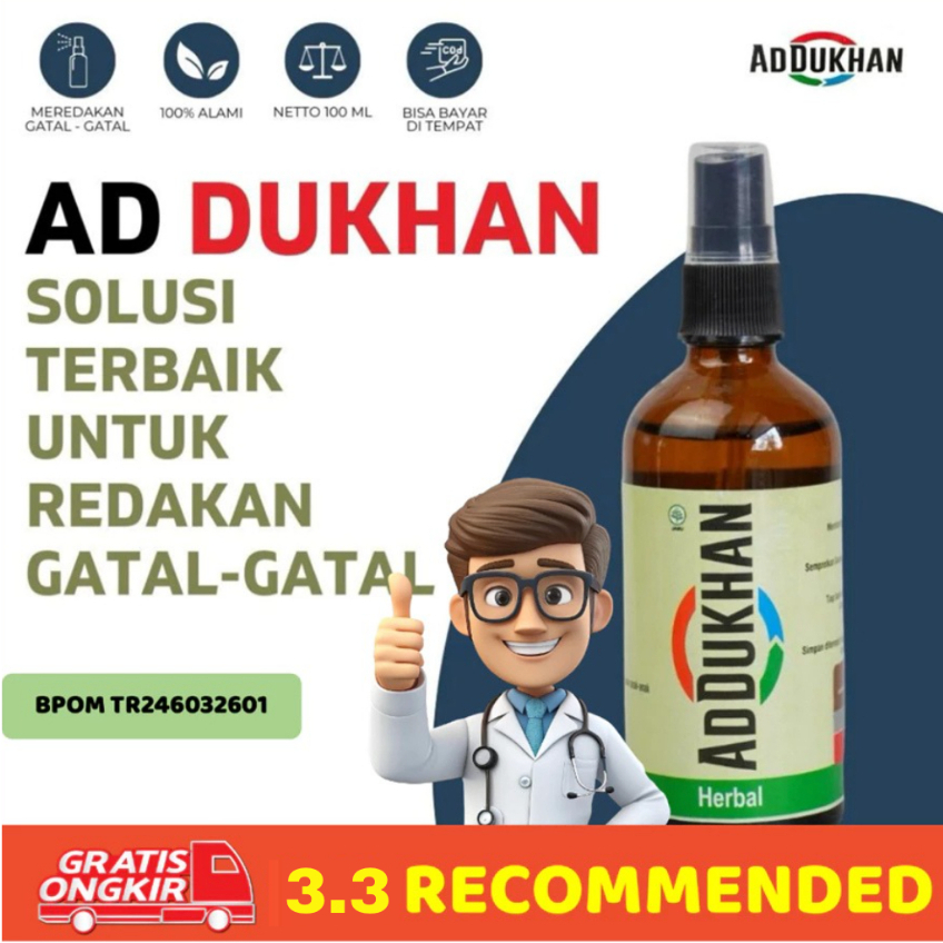 AD DUKHAN Anti Gatal - Obat Gatal Selangkangan - Obat Gatal Eksim - AD DUKHAN SPRAY TERBAIK BPOM ORI
