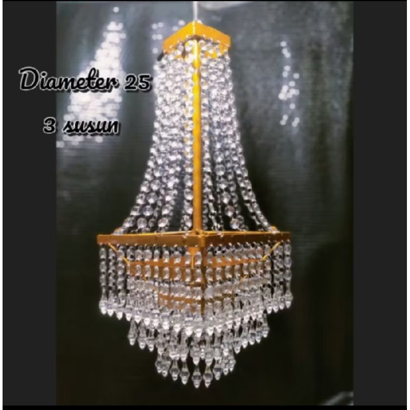 lampu lampu gantung kristal dekorasi ukuran ukuran kotak diameter 25x55