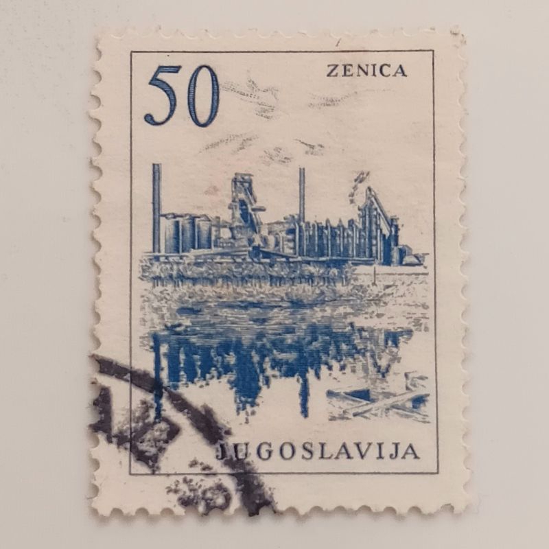 

(AA) Perangko Yugislavia 1961 Engineering and Architecture - Zenica ironworks 50 dinar Used