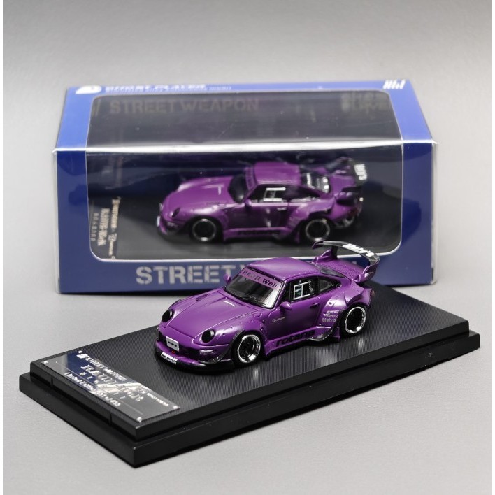 Street Warior x Ghost Player RWB Porsche 993 High & Low Wing Matte Purple