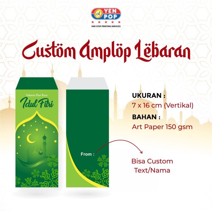

Amplop Lebaran 2025 / Idul Fitri / Amplop THR - Custom Desain & Nama