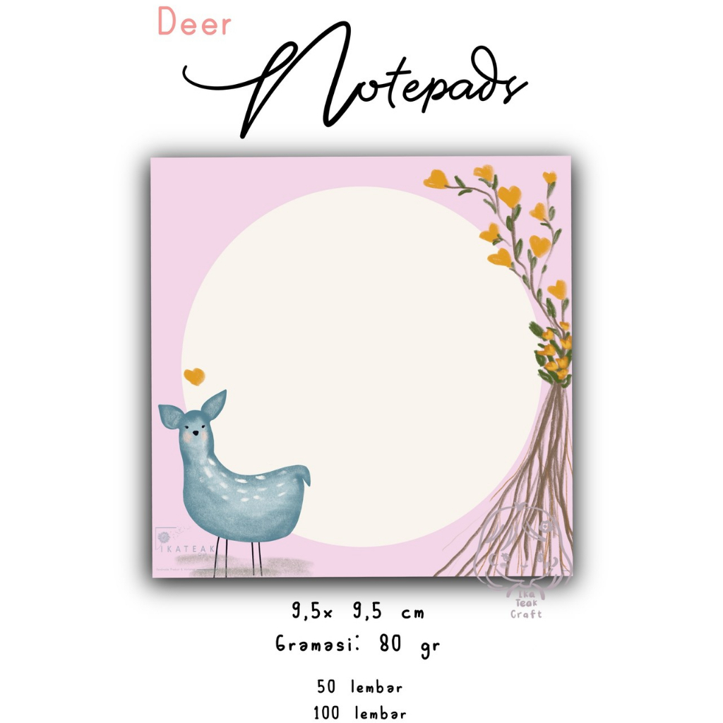 

Notepads / memopads / notes kecil Deer