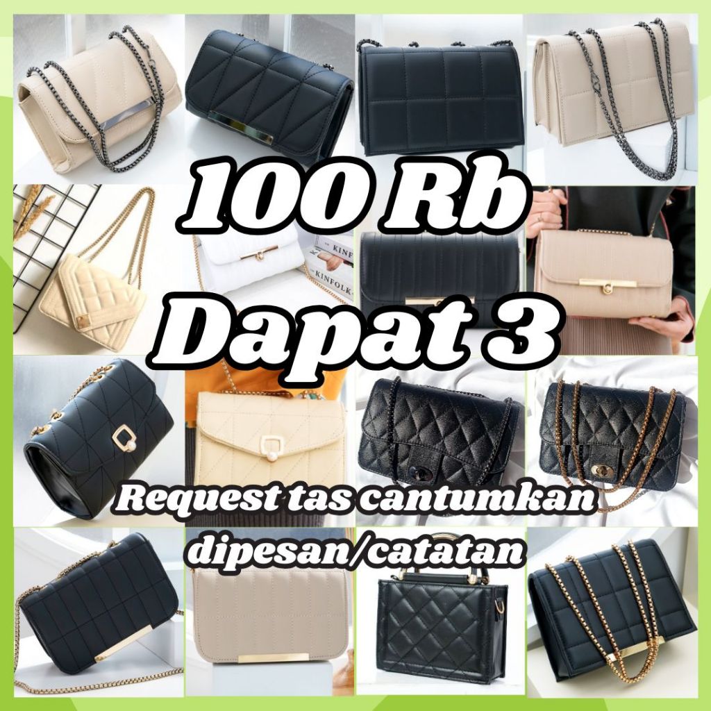 PROMO TAS WANITA  Paket Bundling 100 Ribu Dapat 3 pcs Tas Selempang Wanita