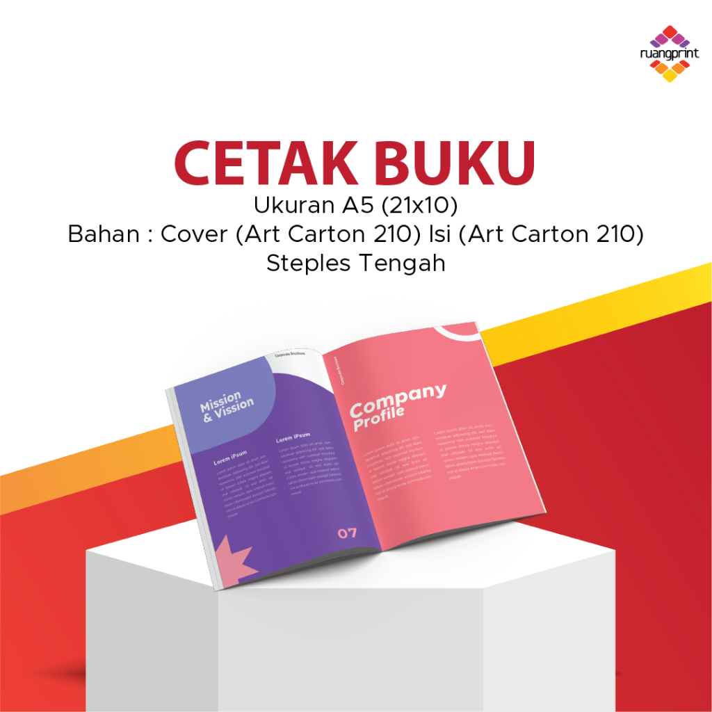 

cetak manual book / cetak buku promosi ukuran A5 (21x10)