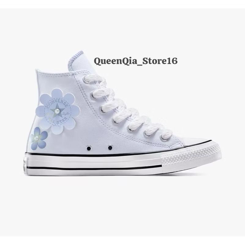 Sepatu Converse All Star Motif Bunga Blue