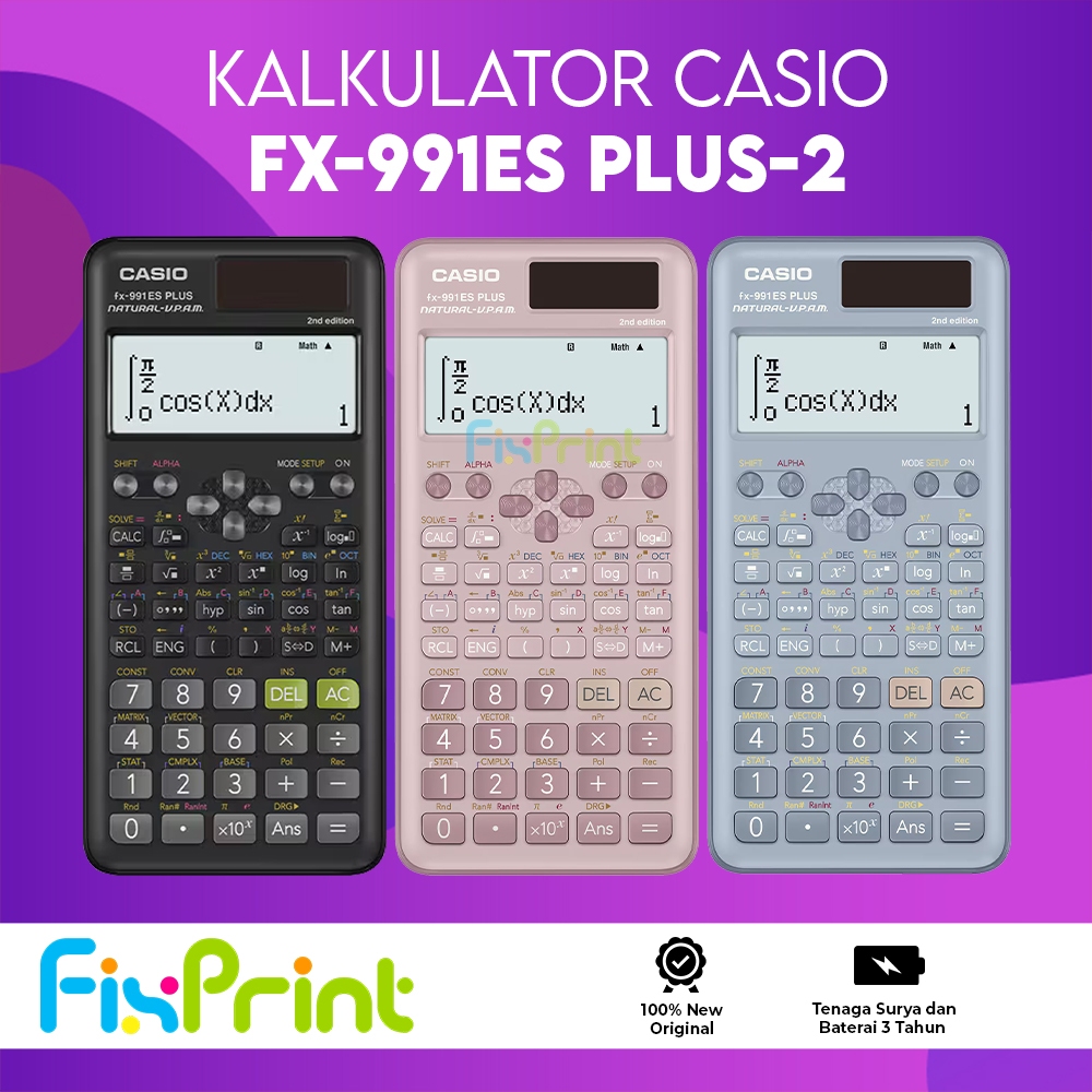 

NEW PRODUCT FIXPRINT KALKULATOR CASIO FX-991ES PLUS-2 PINK HITAM FIXPRINT KALKULATOBIRU CALCULATOR