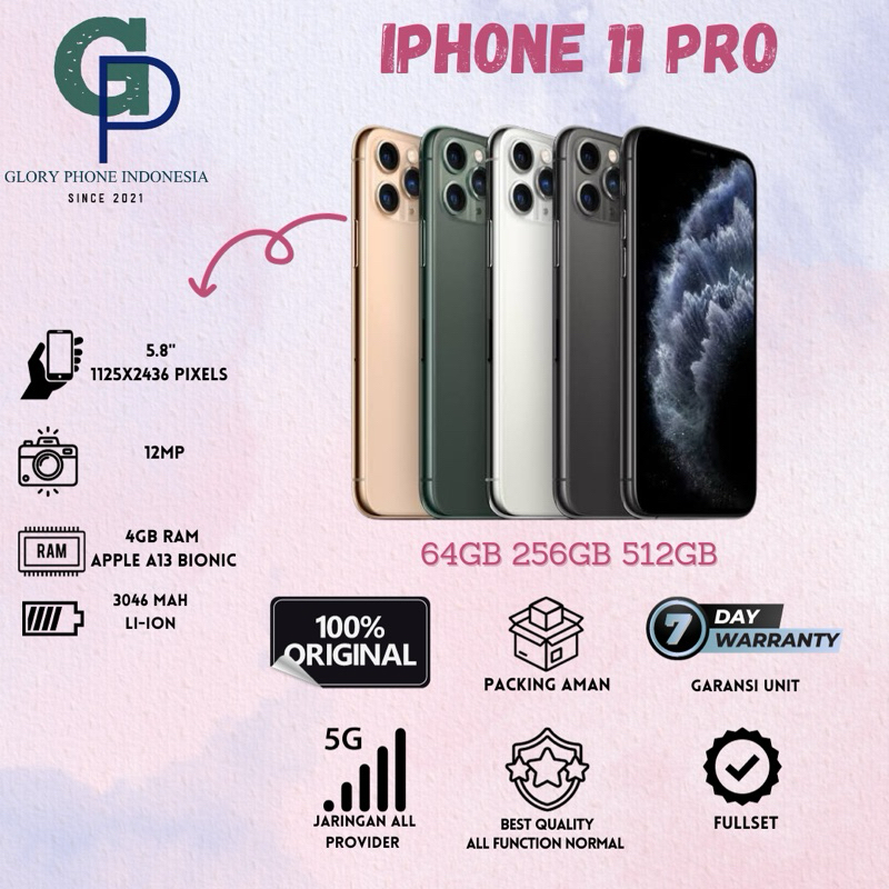 ip 11 Pro 64GB 256GB 512GB Second bekas