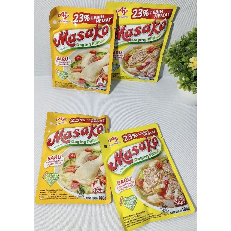 

Masako 100gram ayam & sapi bumbu kaldu penyedap rasa