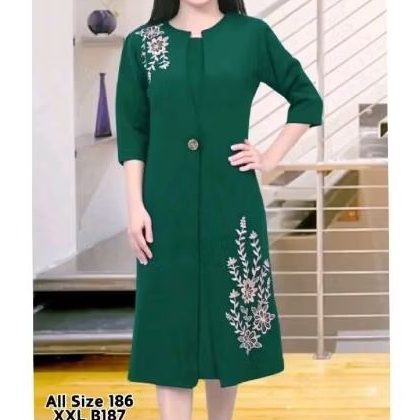 DRESS SCUBA PANJANG ROMPI LEPAS