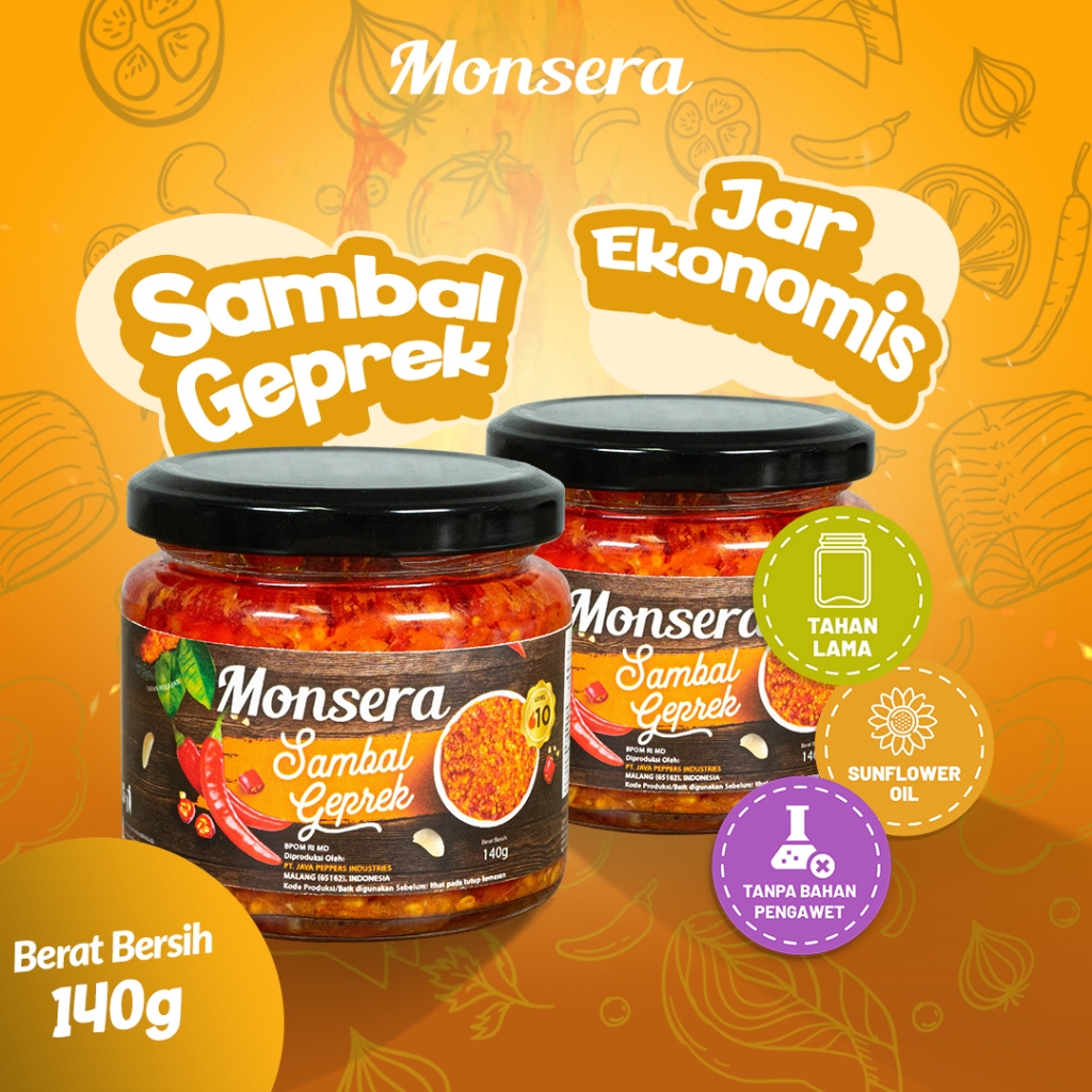 

Sambal Sambel Geprek Monsera Khas Jawa Tengah 140 gr