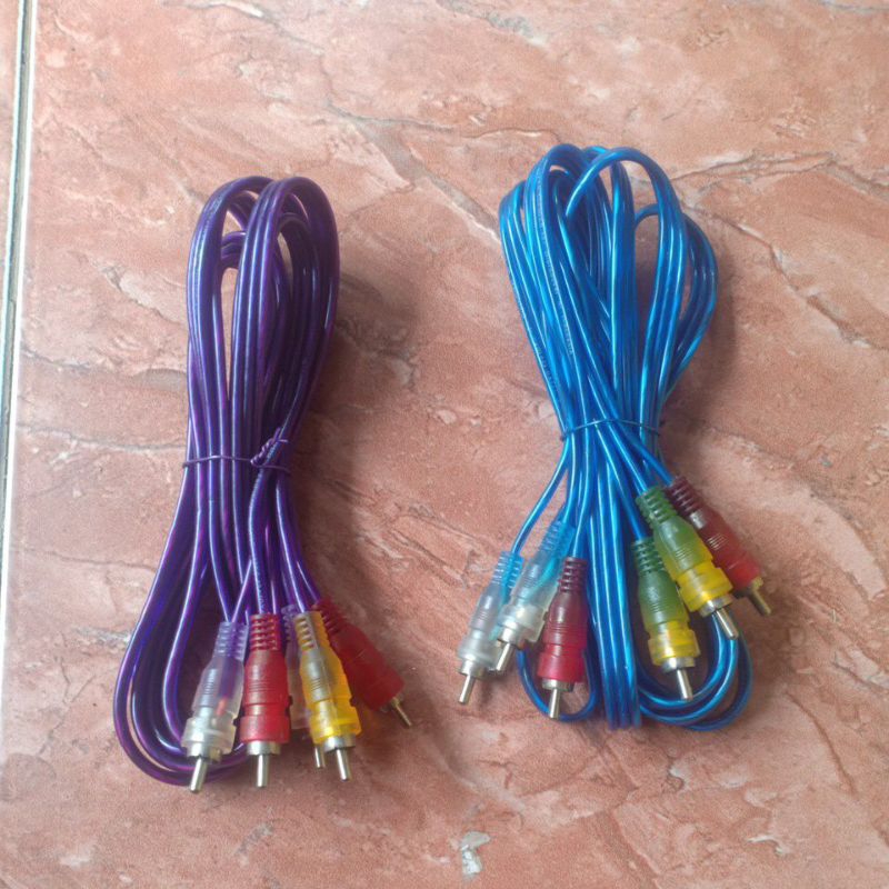 Kabel 3 RCA Transparan Kabel 6 RCA Transparan Kabel DVD ke TV Kabel Speaker Kabel Audio