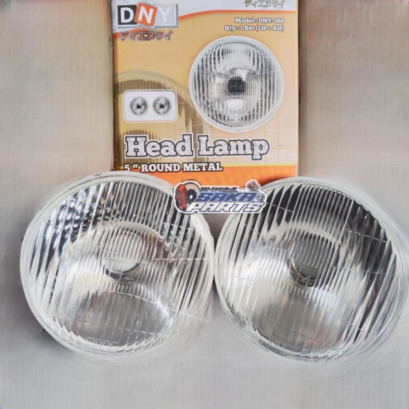 HEAD LAMP LAMPU HOLAGEN H4 BULAT 5"INCH 1SET