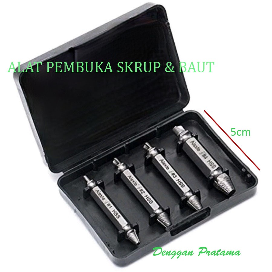 Alat Pembuka Skrup Baut Rusak Tab Balik Pelepas Screw Extractor