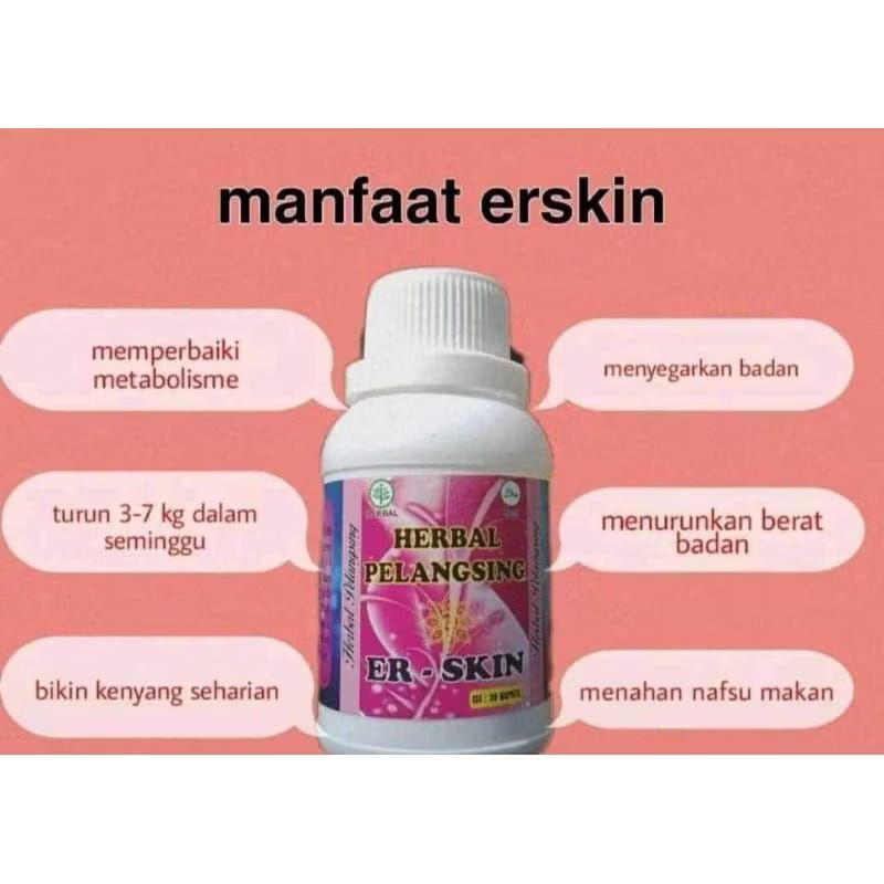 Herbal Pelangsing Erskin / Er-skin Pelangsing / Erskin pelangsing Isi 40