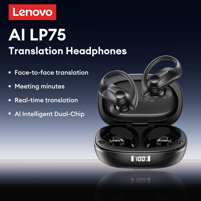 Lenovo Thinkplus Super AI-LP75 OWS Earphone Bluetooth Real-Time Translation Smart Headset Bluetooth 