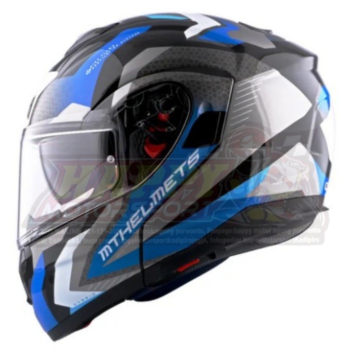 Helm MT Helmets Atom SV Hybrid G7 Matt Blue Full Face Modular