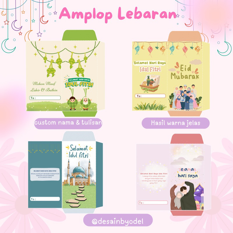 

Amplop Lebaran 2025 Aesthetic custom nama & tulisan