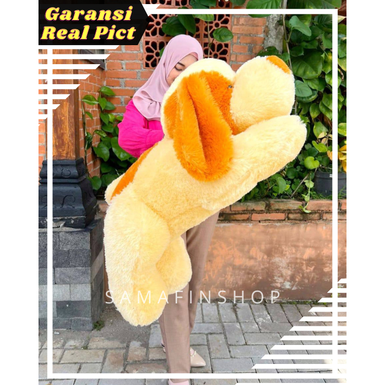 BONEKA ANJING JUMBO BESAR LUCU GEMOY MURAH LEMBUT GUVY 90CM COD