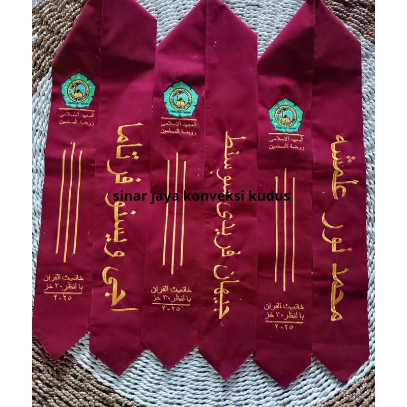 Selempang Wisuda Custom Premium Bordir 2 Lapis