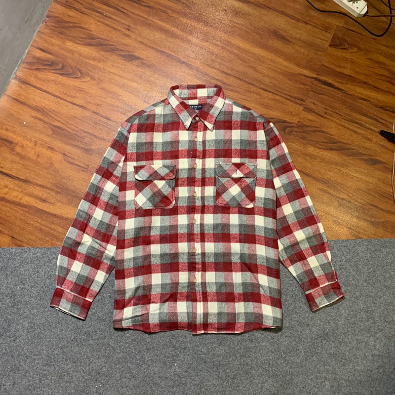 Uniqlo outer flanel shirt double pocket