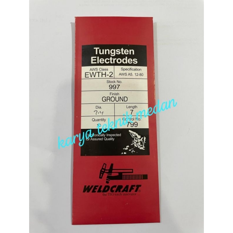 TUNGSTEN ELECTRODES JARUM LAS ARGON STAINLESS 1PAC=10PCS 1.6MM 2.4MM