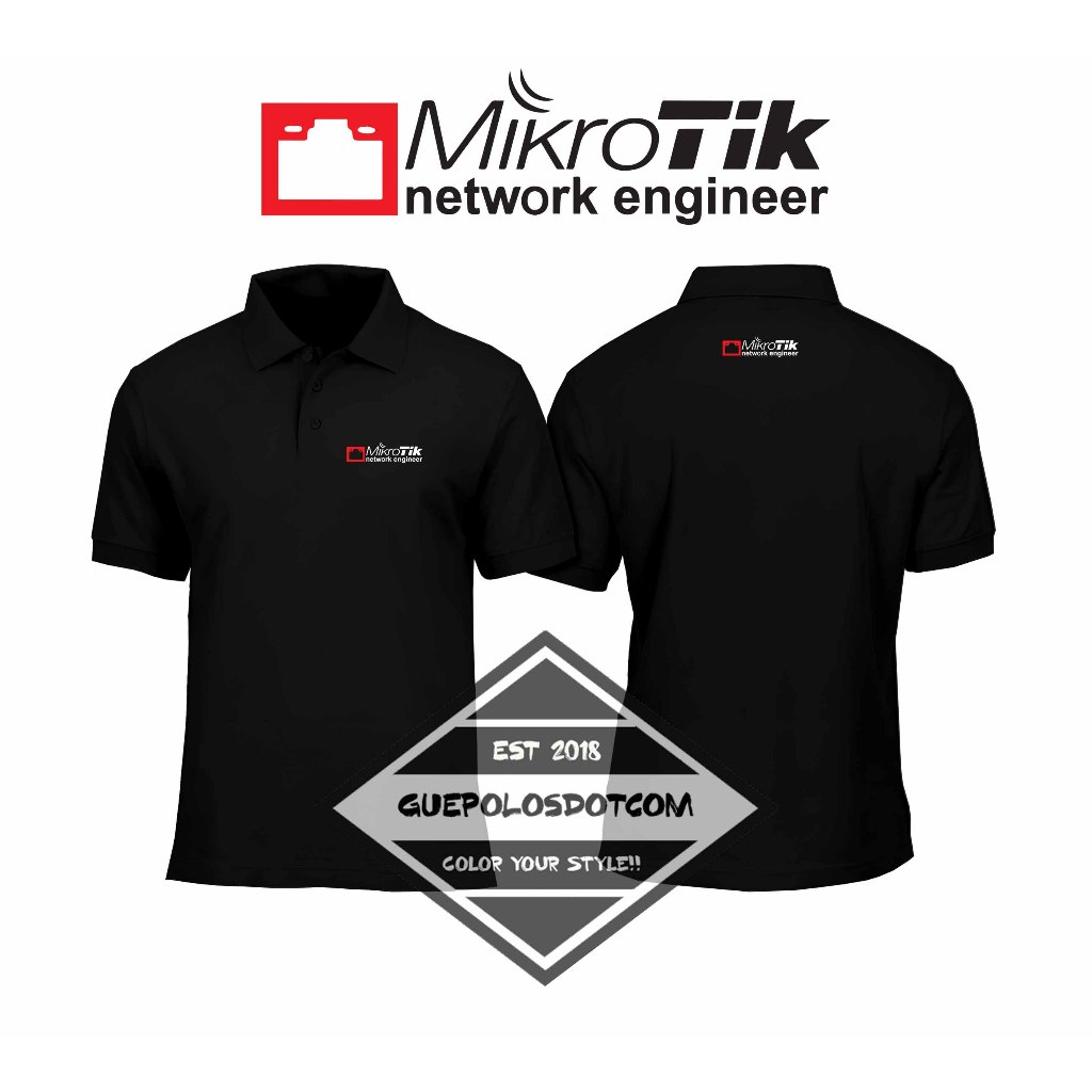 POLOSHIRT BERKERAH MIKROTIK NETWORK ENGINEER - Baju Berkerah Mikrotik network engineer - POLO KERAH 