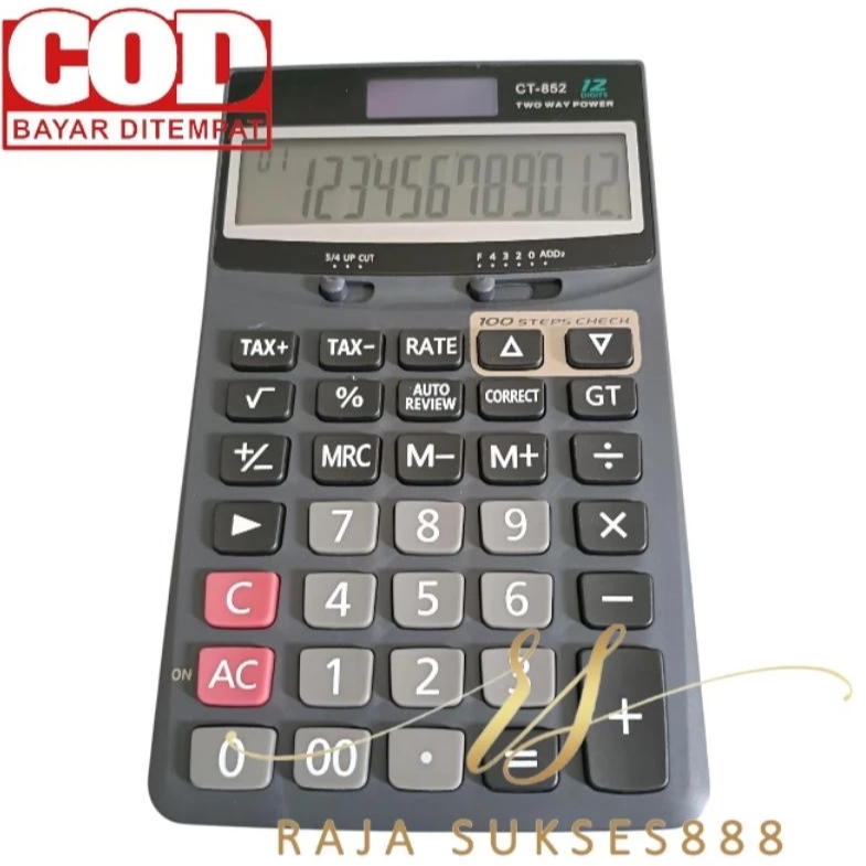 

Kalkulator Dagang sdc 852 ct 852 12 digit Calculator Warna Hitam