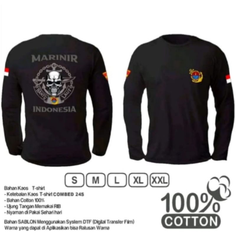 KAOS PRIA DISTRO ORIGINAL 100% II MARINIR INDONESIA// KAOS TANGAN PANJANG