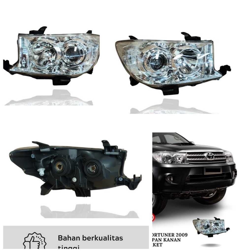 LAMPU DEPAN HEADLAMP FORTUNER 2009 SAMPAI 2010