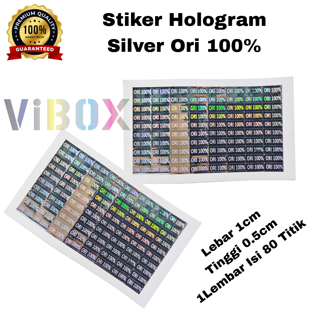 

1Lembar Besar Isi 80 Titik Stiker Hologram ORI100% 3D Segel Silver Original Sticker Seal Produk Tanda Label Produk Terbaru [ROXY]