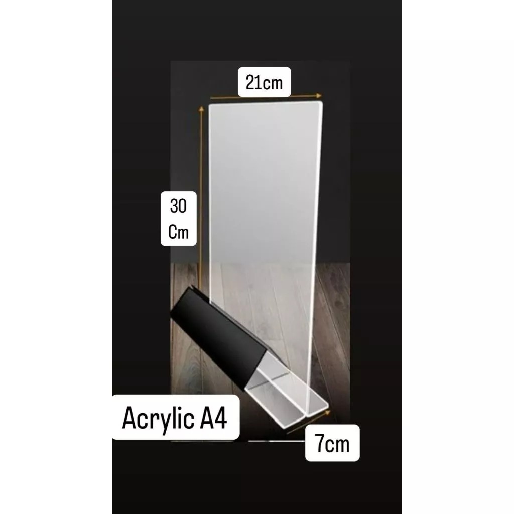 Tent Holder A4 / Tent Card / Nomor Meja Alas HItam Kaki Segitiga