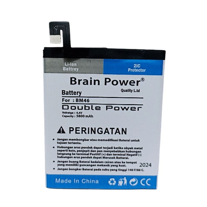 Batrai Baterai Battery Batrek Batrei Brain Power Bm46 Batrai Xiaomi Redmi Note 3/Note 3 Pro Bm46 Dou