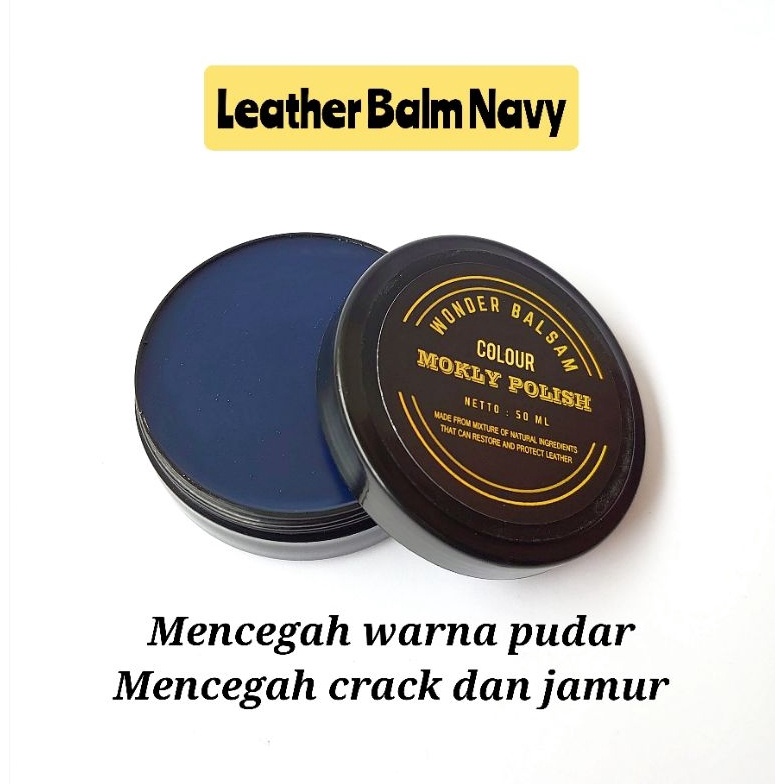 KODE A69U wonder balsam semir semir sepatu bio polish leather balm leather care biru navy 5 gram mok
