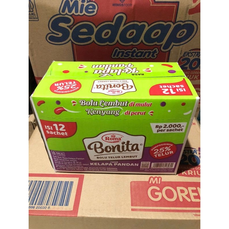 

Bonita Bolu Lembut Kenyang di Perut [1 Box isi 12 Sachet]