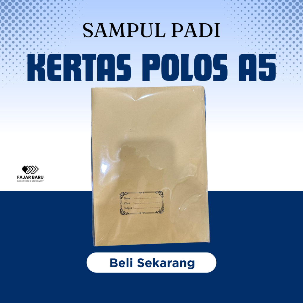 

[ PAK / ISI 20 LEMBAR ] SAMPUL KERTAS PADI BUKU TULIS A5