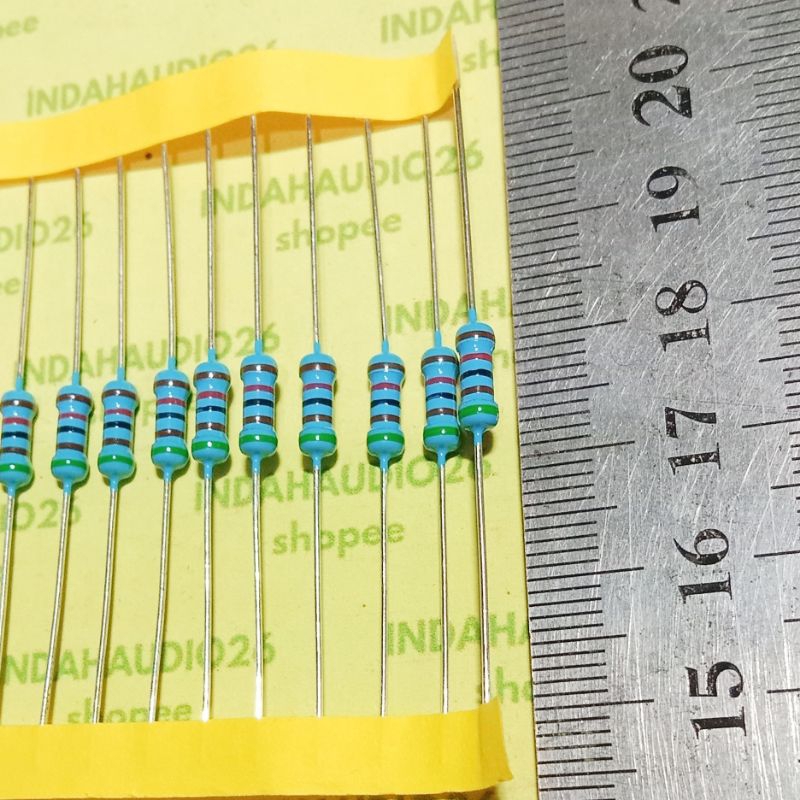 taiwan 51K  1/2W 1% metal film kaki tebal tembaga resistor 51 kilo ohm 1/2w 1 persen setengah watt  