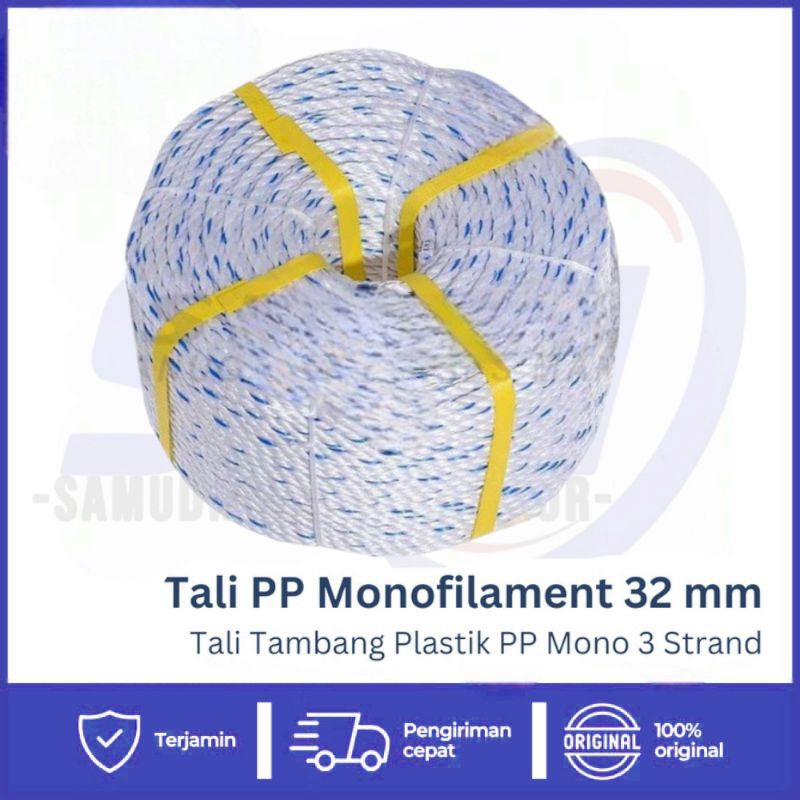 

Tali Tambang PP Monofilament 32 mm (+/-) 220 Meter 3 Strand Polypropylene Mono KINGROPE