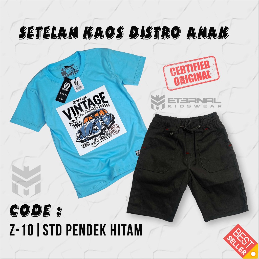 Setelan Anak laki laki usia 4 - 12 Tahun / Setelan Kaos Distro Dan Celana Pendek Baby Canvas Keren