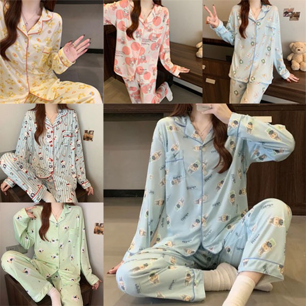 Nortonpajamas-Set piyama wanita dewasa yang lembut Terkini set piyama anak perempuan