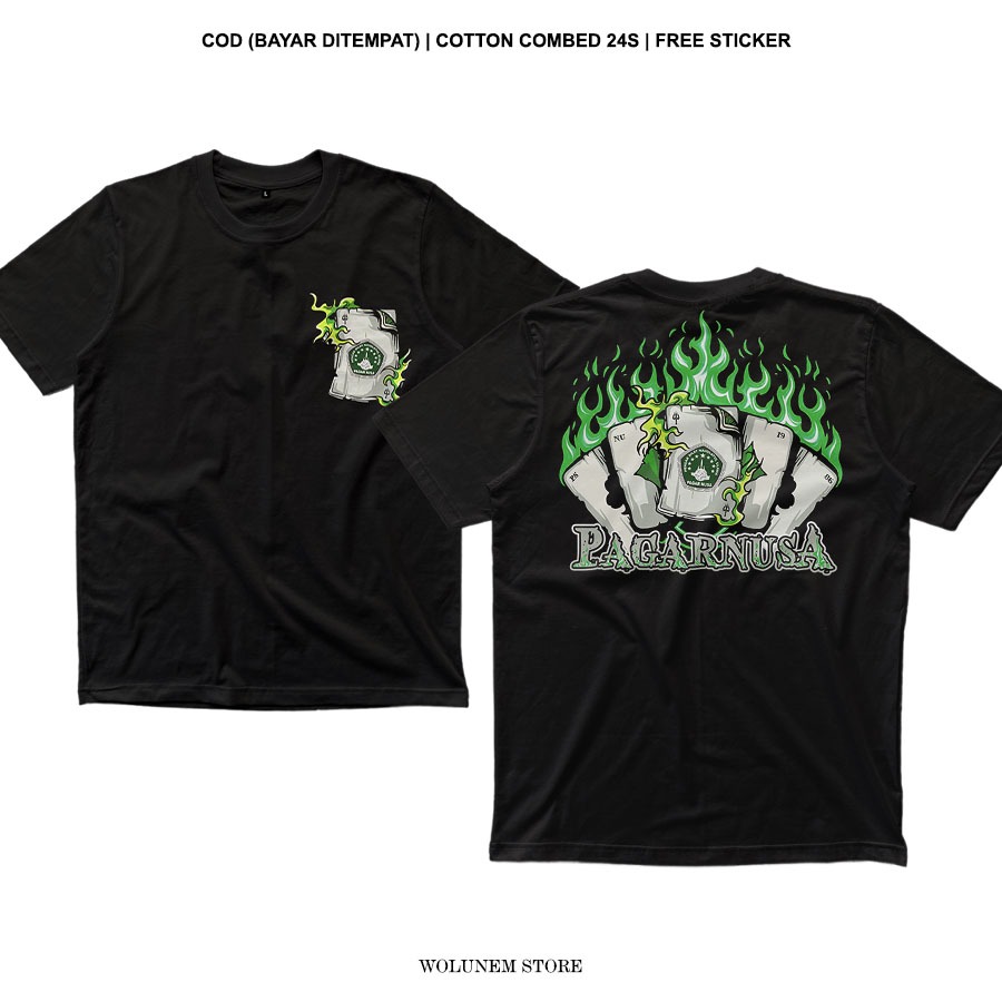 Kaos Pagar Nusa Kartu Api Cotton Combed 24s Tshirt Remi 1986